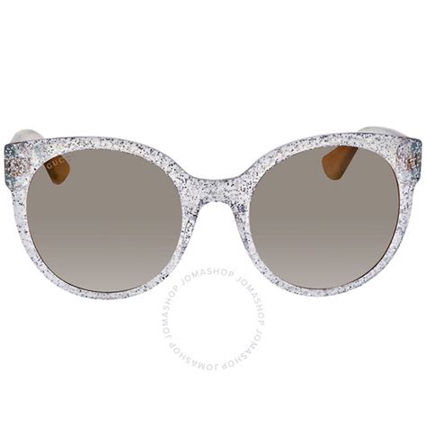 Gucci Grey Shaded Round Ladies Sunglasses GG0035S 007 54